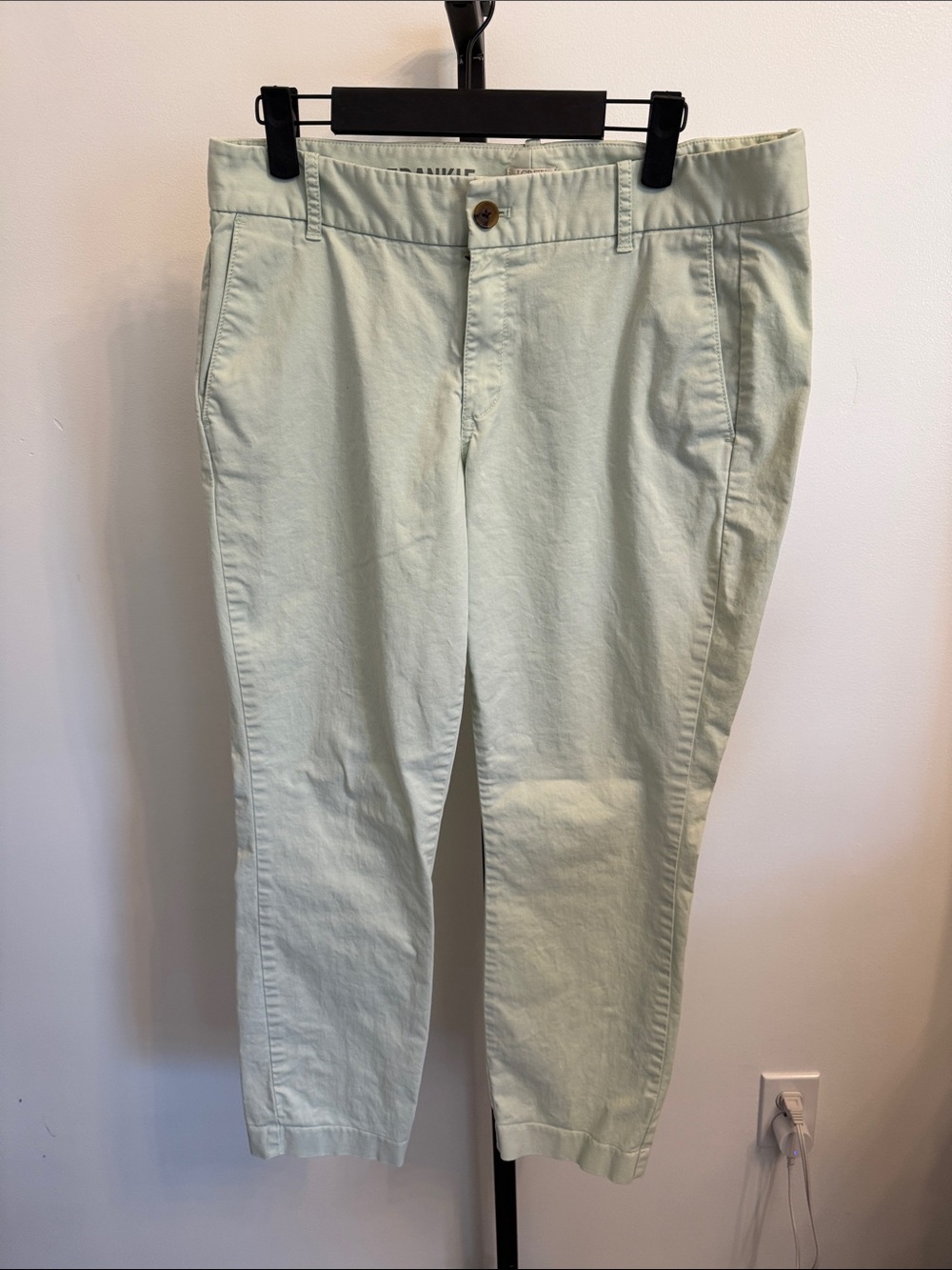 J. Crew Women's Cropped Chino Pants in Light Mint Size 10